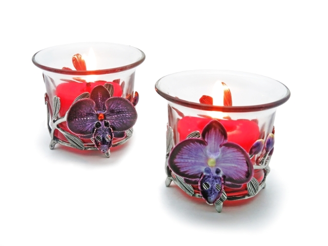 CANDLE HOLDER ORCHID (TEALIGHT)