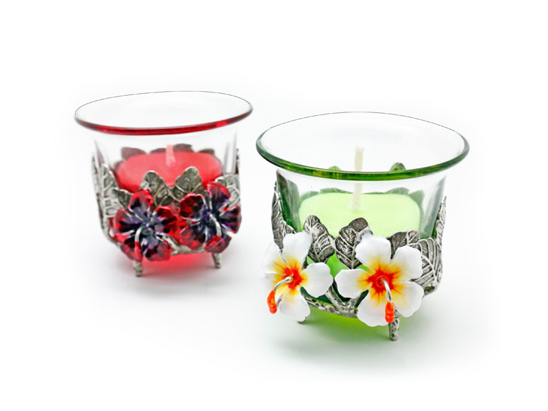 CANDLE HOLDER HIBISCUS (TEALIGHT)