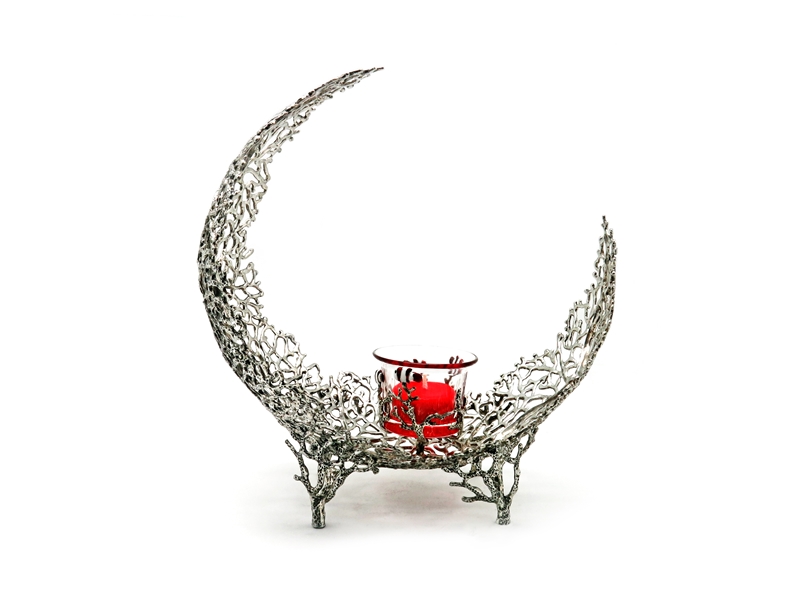 CANDLE HOLDER MOON CORAL (L)